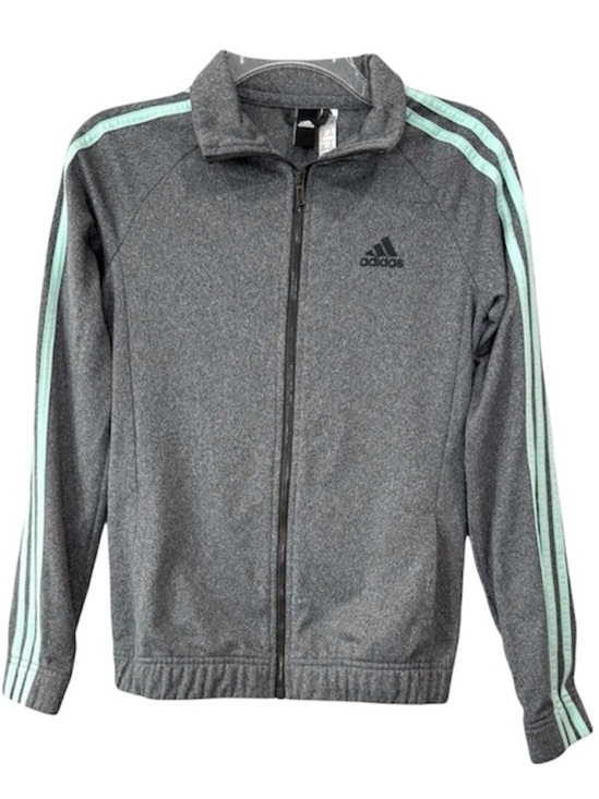 adidas Tops - Adidas Womens XS Gray Mint Green 3 Stripe Full Zip Track Jacket